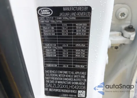 2020 Land Rover Range Rover Evoque R-Dynamic Se from USA, damaged, VIN SALZL2GXXLH042008